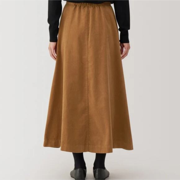 Vintage Y2K 90s Tan Vegan Suede tulip moleskin midi skirt plus size 14 New - Picture 1 of 7